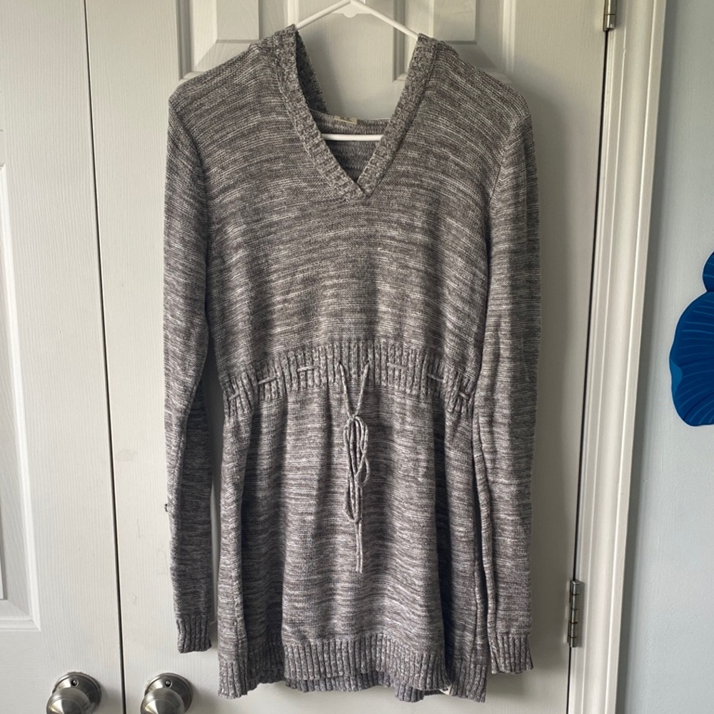 Roxy Gray V-Neck Knit Sweater X-Large